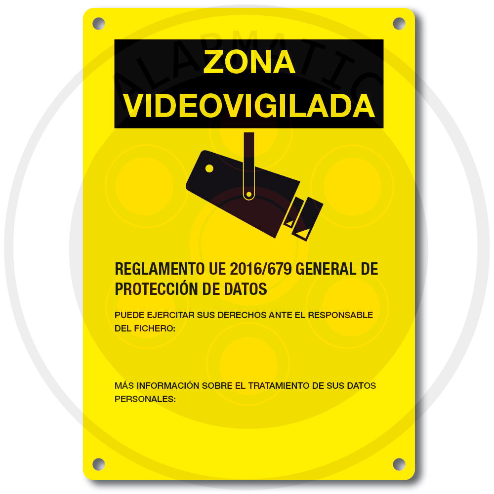 Placa de advertencia de CCTV homologada en castellano